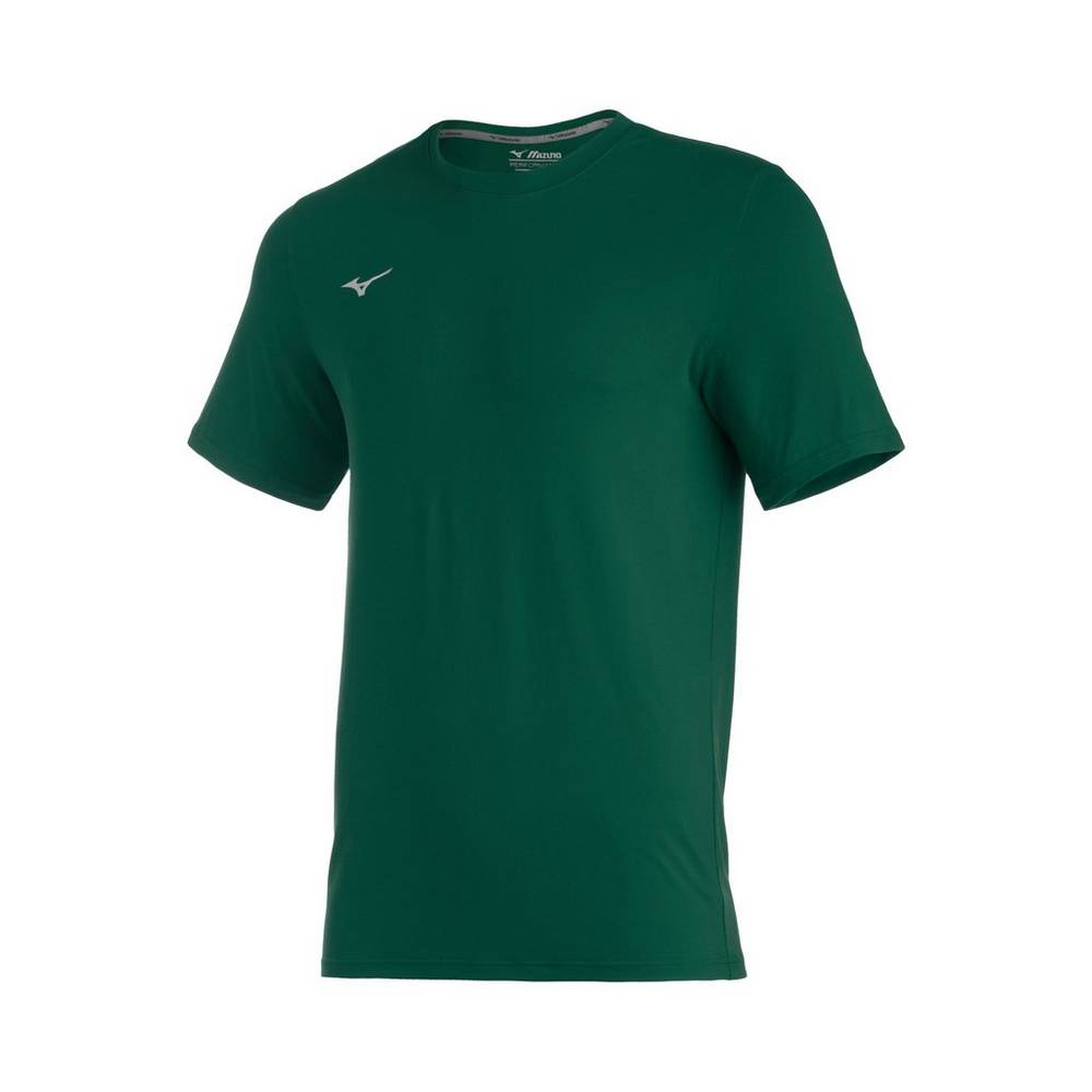 Mizuno Comp Diamond Short Sleeve Crew - Erkek Tişört - Yeşil Türkiye (QOUFMI-264)